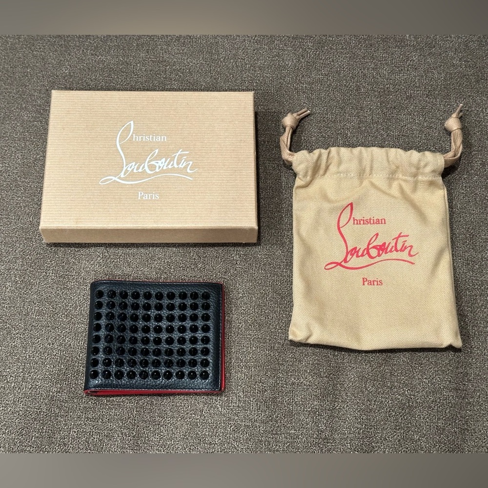 Christian Louboutin Kaspero Clip Calf Empire/Spikes Wallet